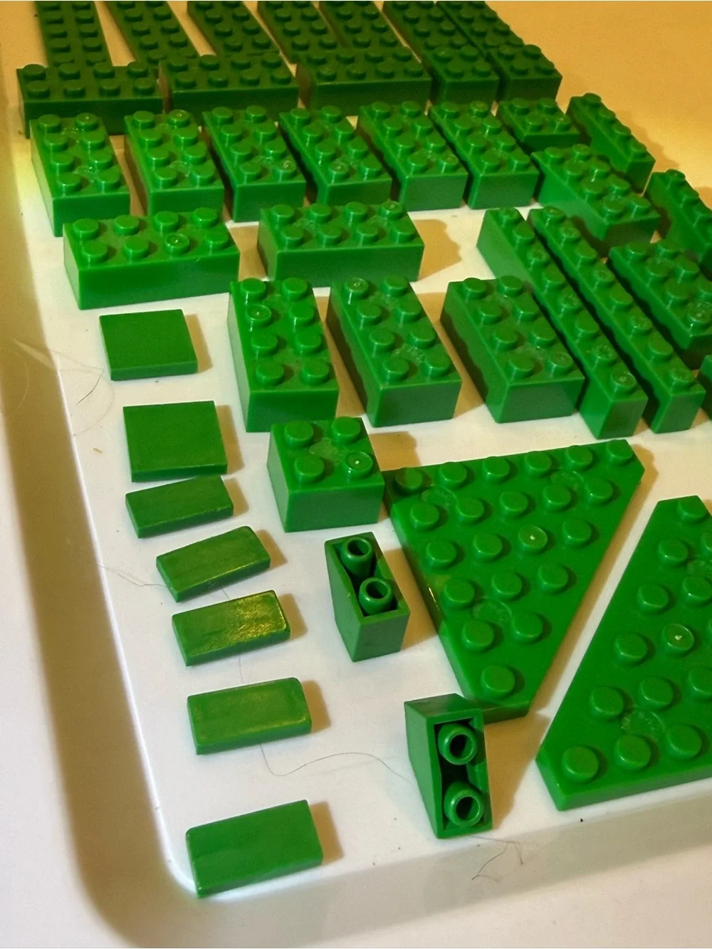 LEGO 51 green blocks planks pieces parts elements lot
